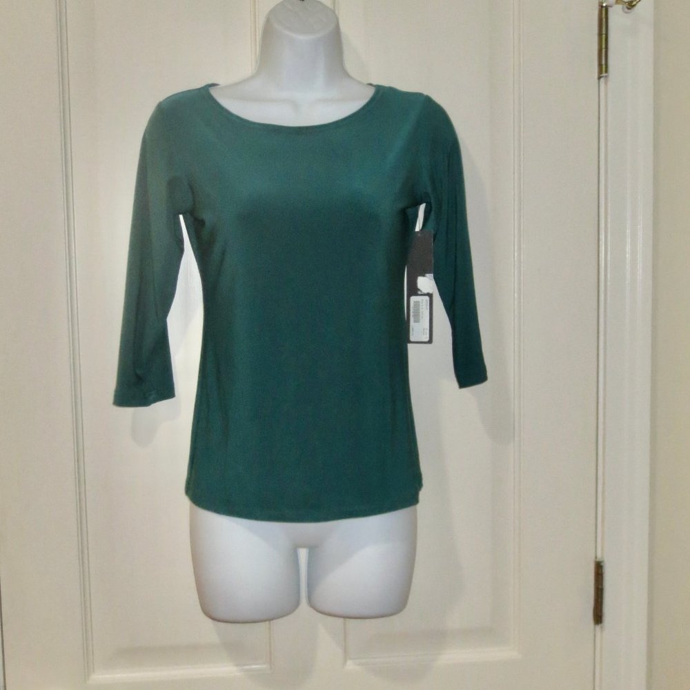 NWT Sympli Classic Fit 3/4 Sleeve Top Spruce 4